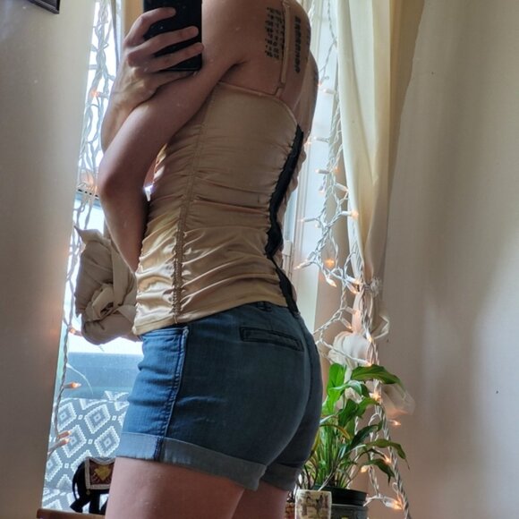 Fredericks of hollywood bustier golden black lace top  - size 32 - Picture 7 of 7